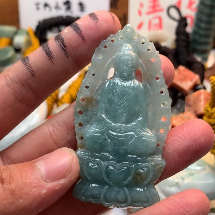 翡翠未镶嵌颈饰保真天然a货翡翠