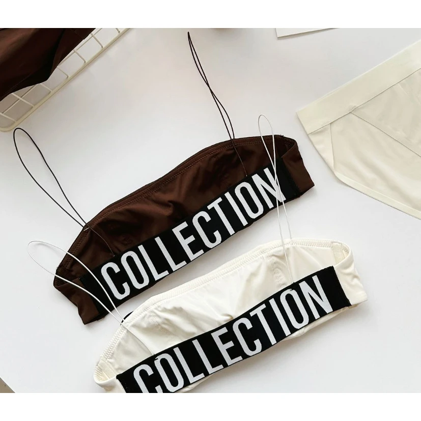 2025春夏新款时髦美式撞色字母休闲舒适一体式细带吊带背心上衣女