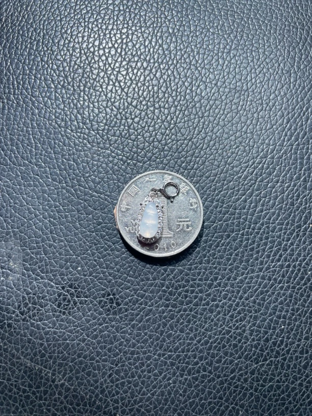 天然缅甸翡翠A货银镶