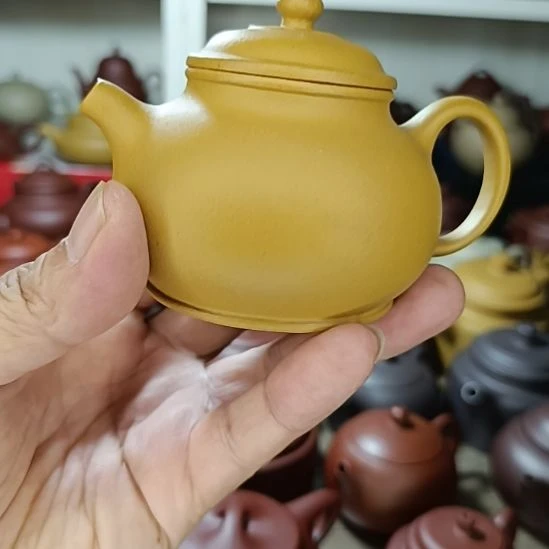 紫砂茶盘原矿黄金段泥高潘壶200cc半手工