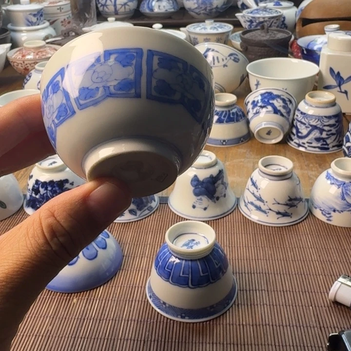 青花瓷器杯子茶具
