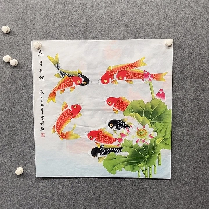 国画四尺斗方工笔花鸟