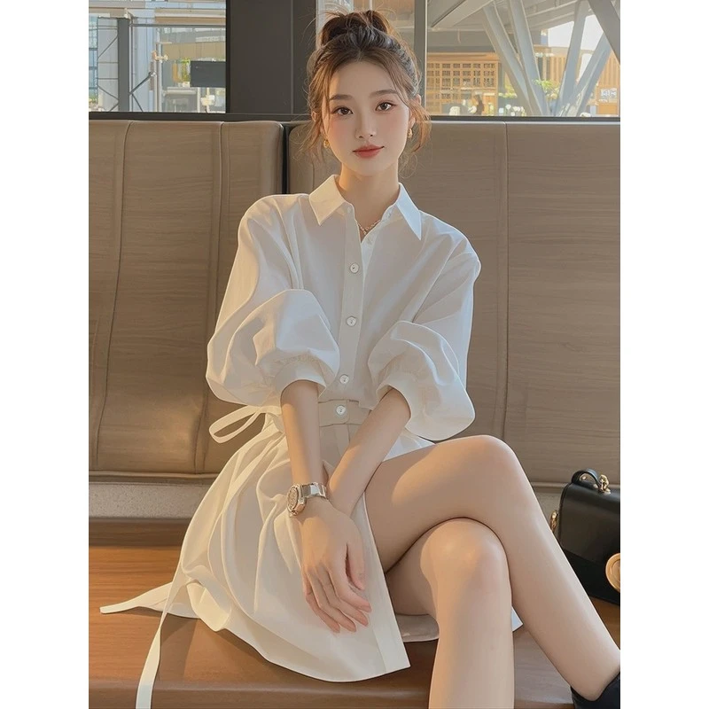 高级感气质裙时尚独特爆款连衣裙子温柔衬衫裙穿搭设计