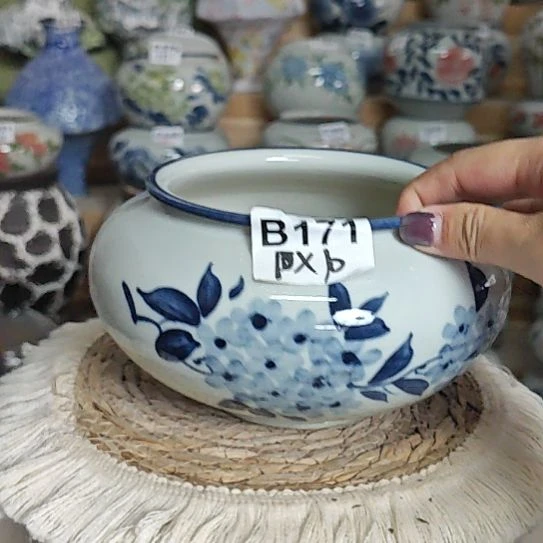 无孔 打孔备注 景德镇纯手工制作 B171 底瑕疵介意勿拍