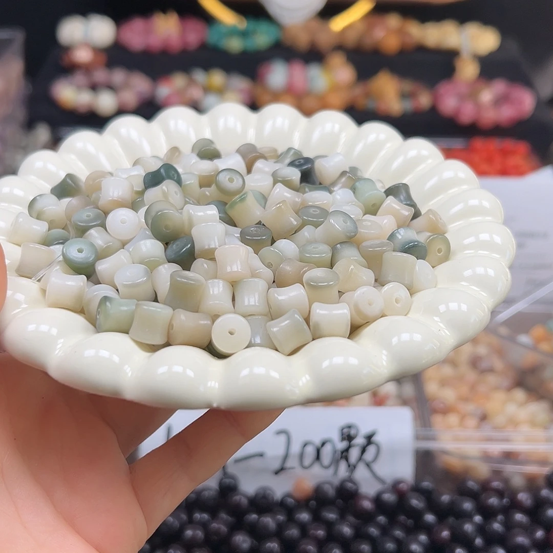 手串菩提根/象牙果卡9飘绿竹节130颗