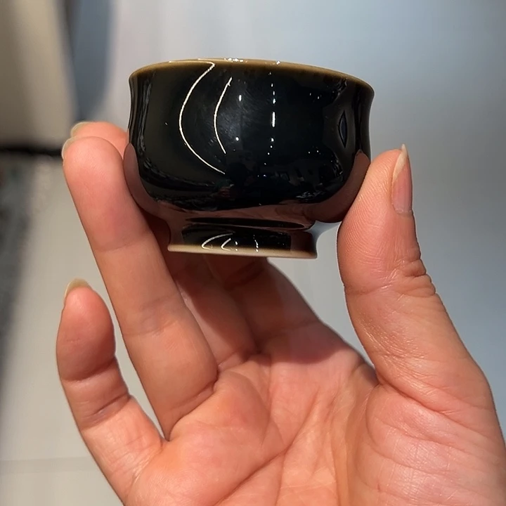 纯手工胎乌金釉杯杯