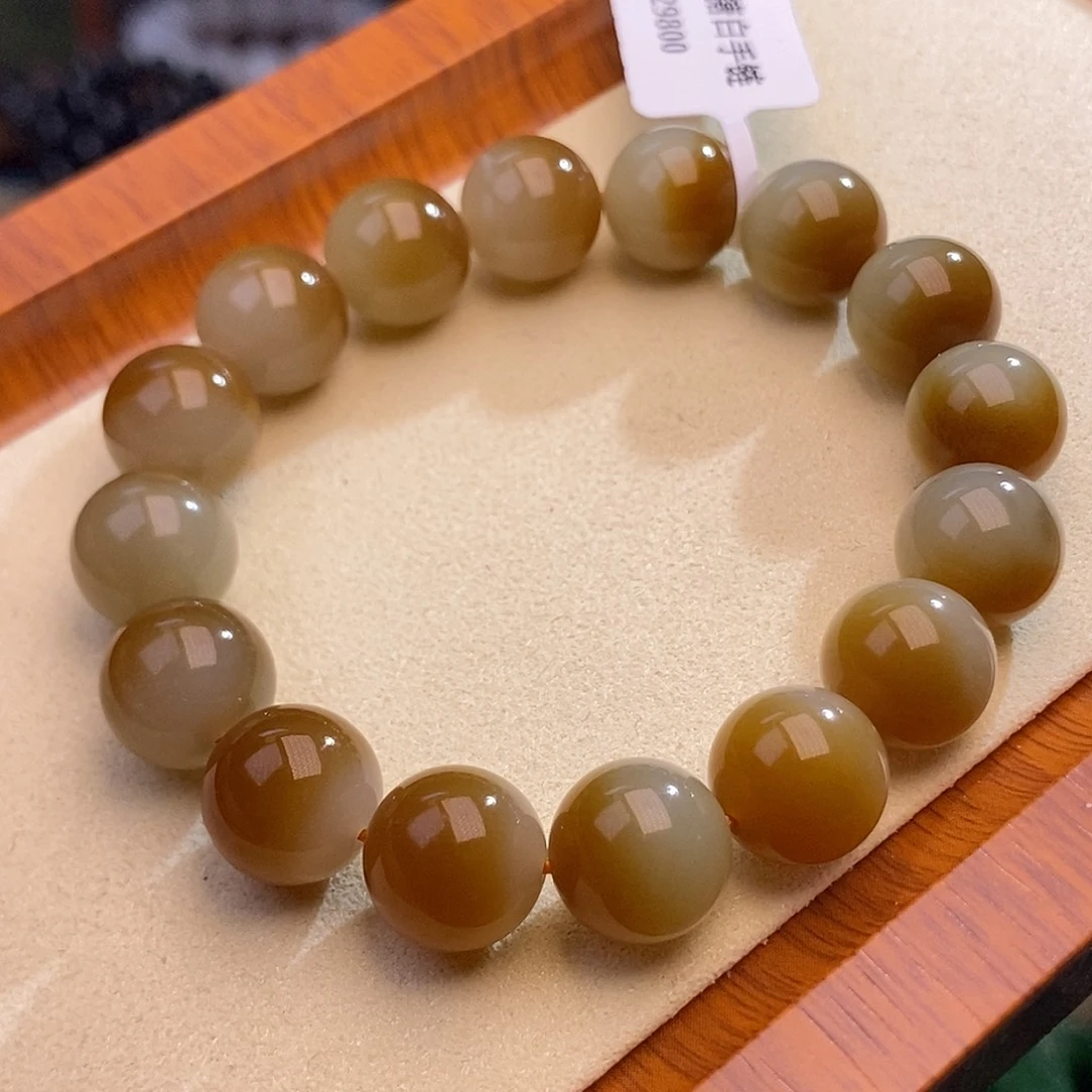 和田玉未镶嵌颈饰新疆且末糖白手链12m