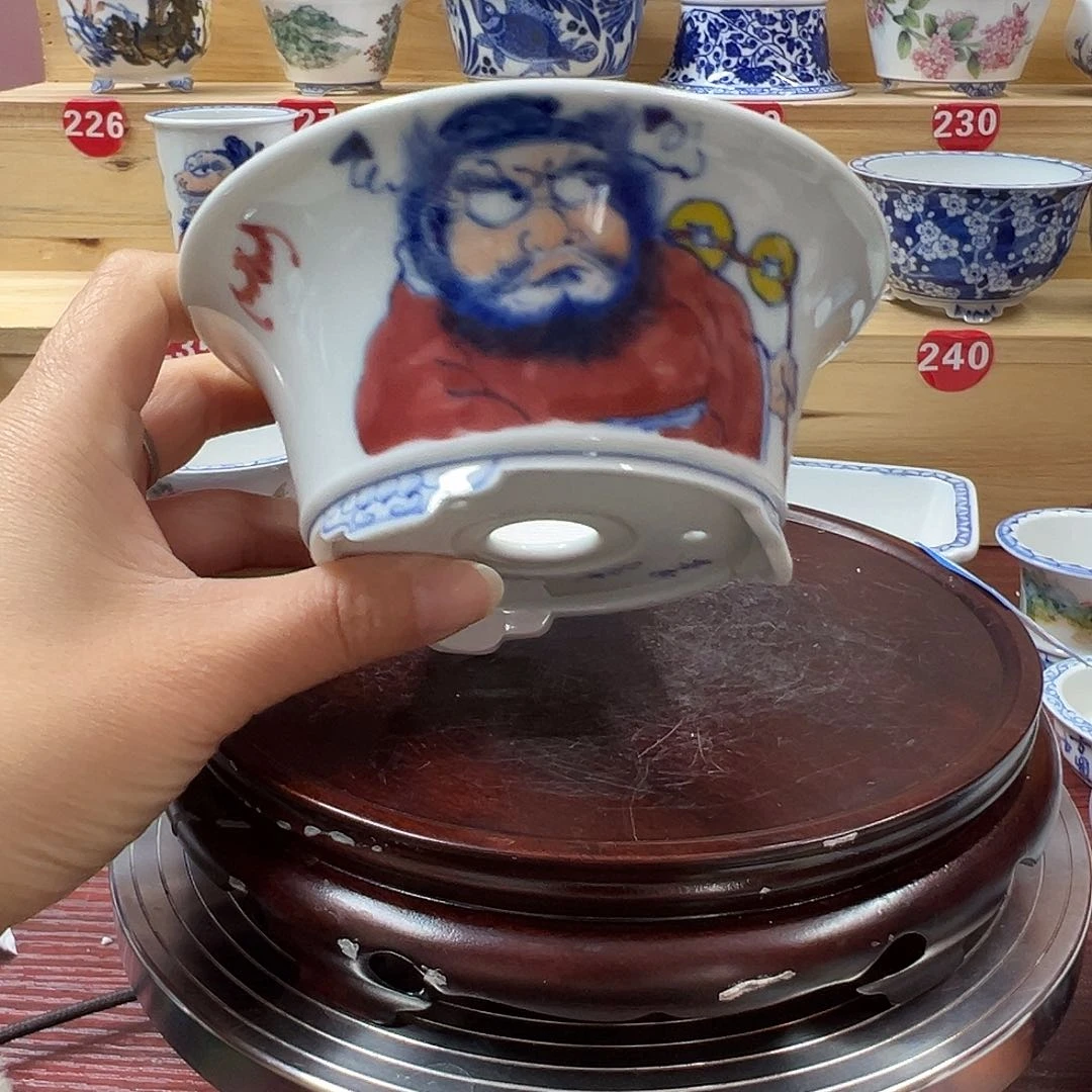 白泥花盆手绘陶瓷花盆手工内口10.5高5.5