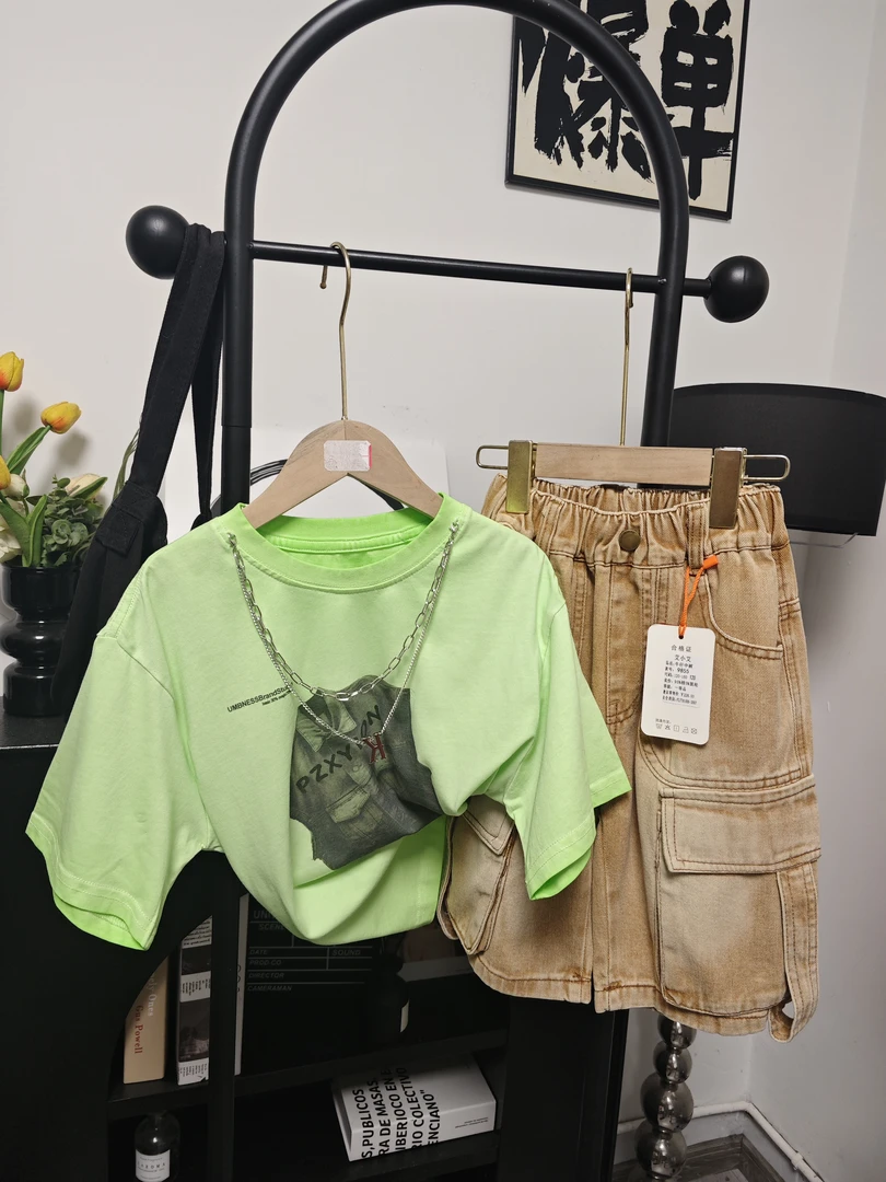 TD031脏脏牛仔潮版短袖