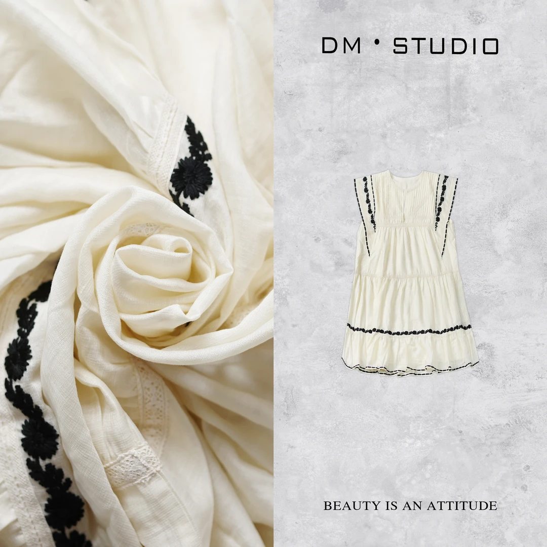 DEDM•STUDIO/洋气静奢风小众减龄甜美圆领连衣裙2505LYQ/20666L