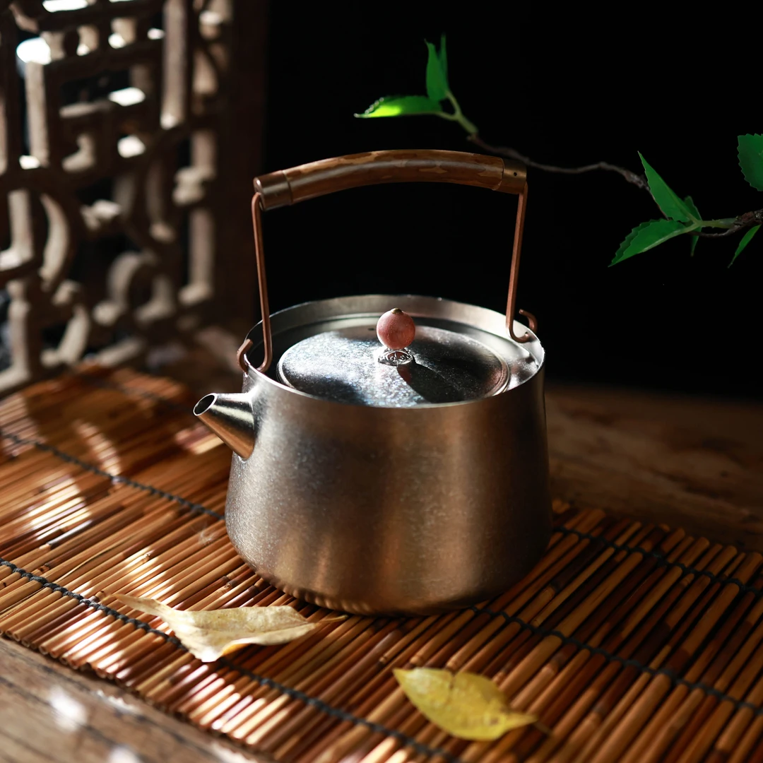 【细物慢造】云妃提手陶瓷复古钛壶750ml（TX07）泡茶壶提梁家用茶具