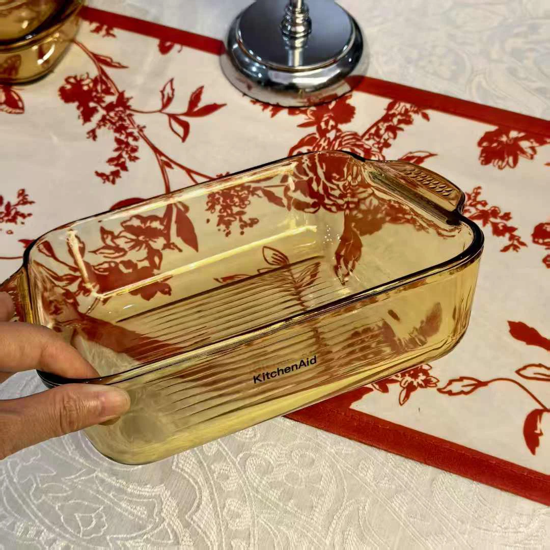 K家玻璃双耳烤盘一支 21×21cm 高度7cm