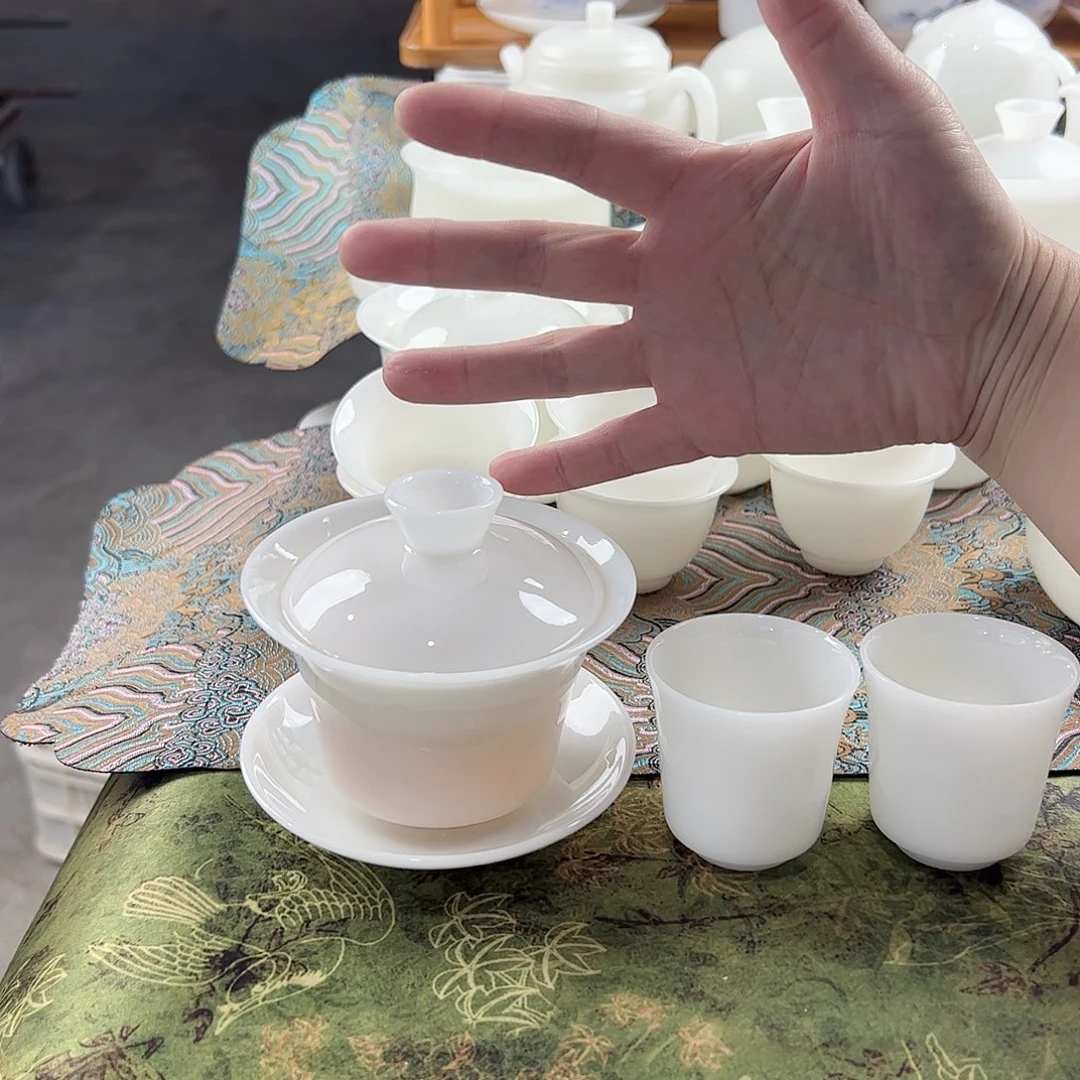 W***n璞玉釉烧马蹄盖碗160ml+3个45ml直身杯