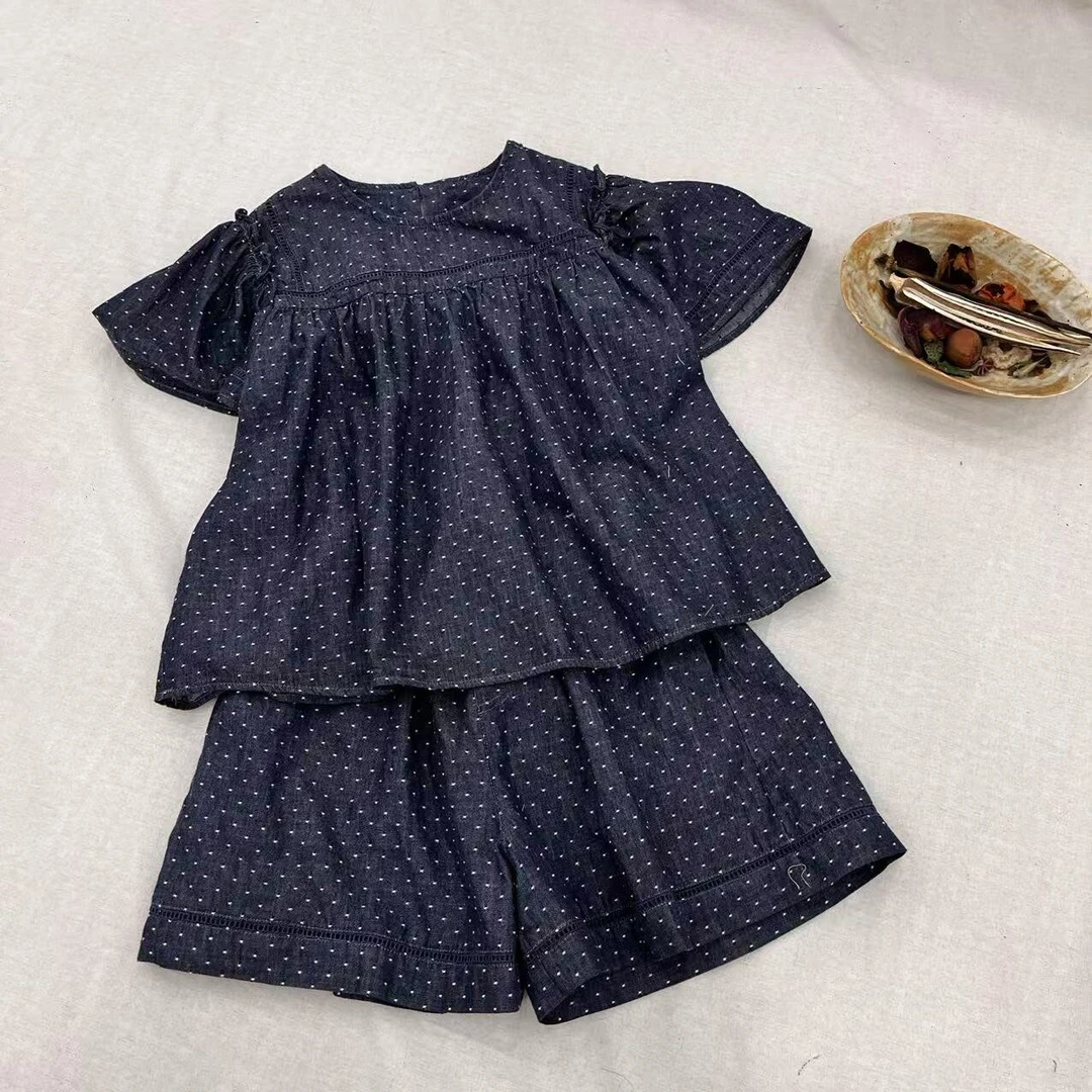 〖姐姐家〗25夏装萌娃穿搭波点休闲套装 bt6015