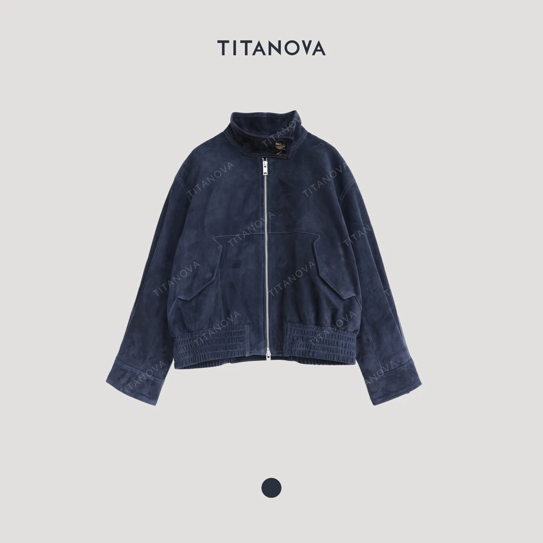 【苧不凡】蓝宝石｜杜维埃蓝羊皮秋冬夹克皮衣N5PY0804