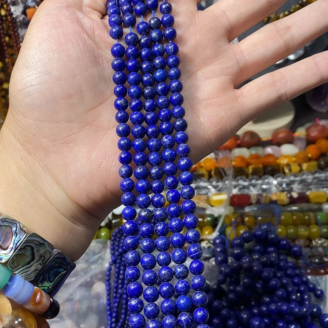 石英质玉未镶嵌，天然原矿青金6.8mm，