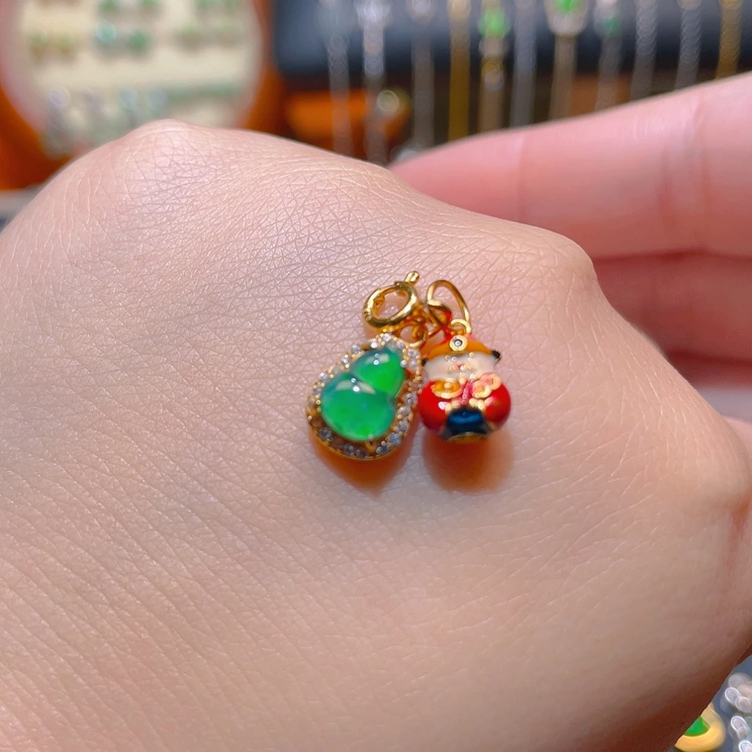 翡翠银S925镶嵌吊坠(不含链)