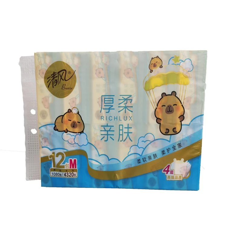 清风云柔纯品压花软抽纸 90抽*12包/提