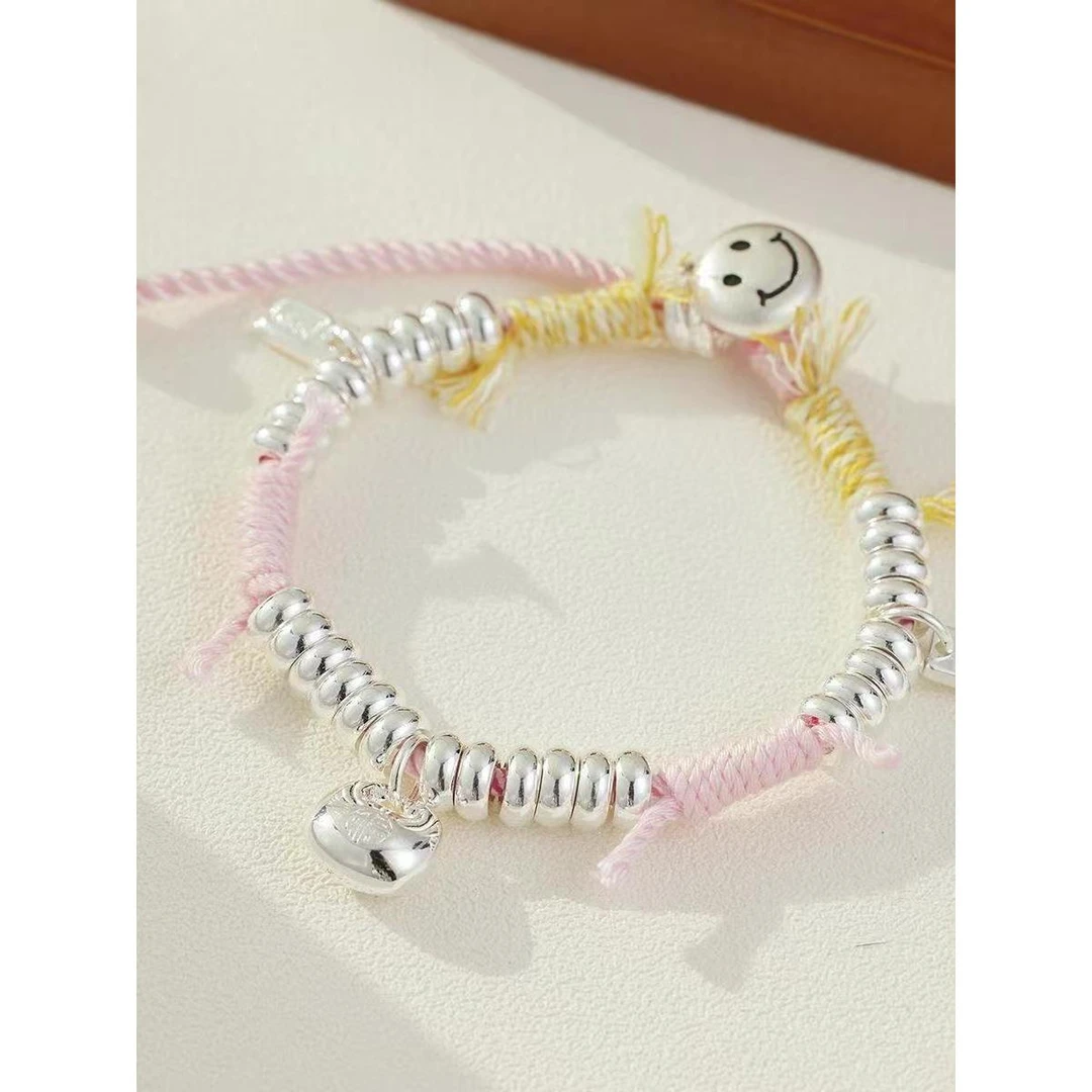 新中式古法盘缠银坨坨彩绳藏式手链女小众轻奢高颜值手饰2025新款