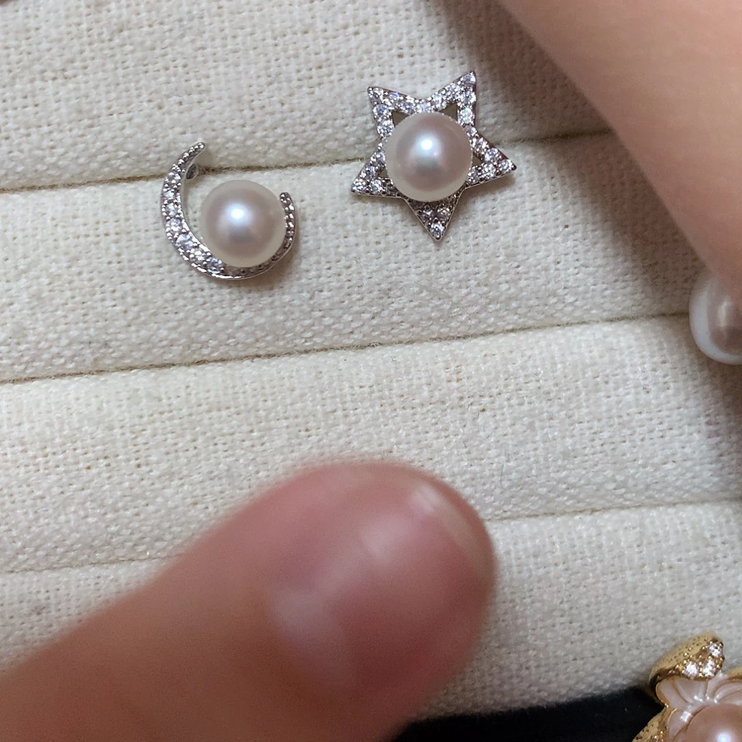淡水珍珠耳饰合金