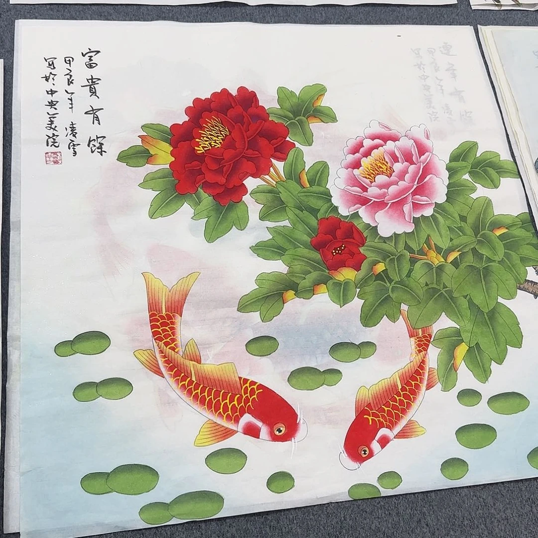 国画尺寸70X70手绘作品