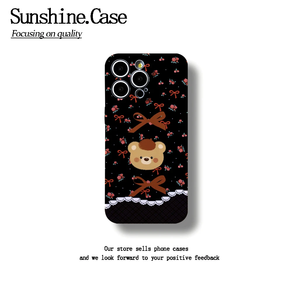 花花小熊软壳适用苹果oppo华为vivo手机壳防摔ins全包