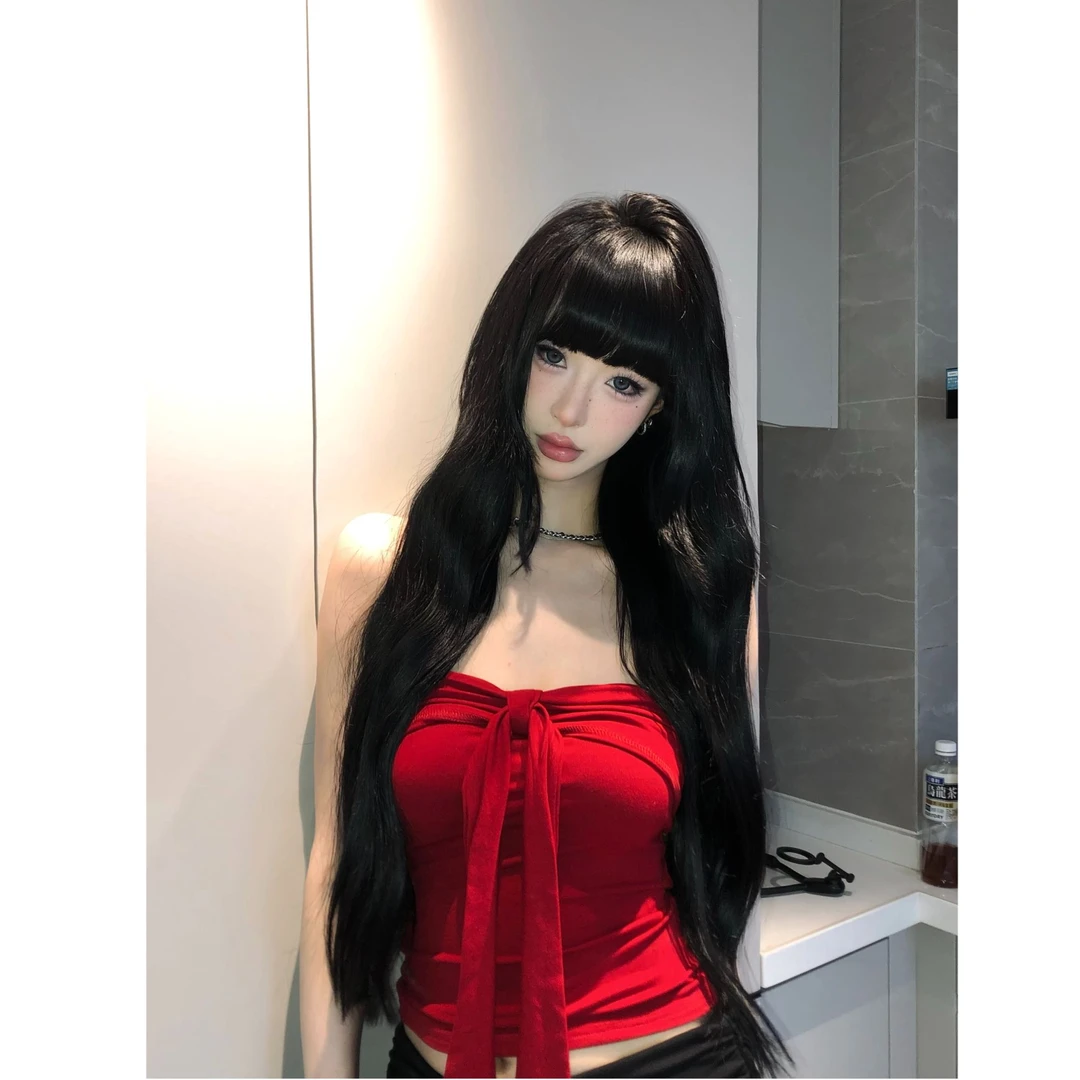 【RUI】蝴蝶结系带抹胸背心辣妹性感上衣D0003