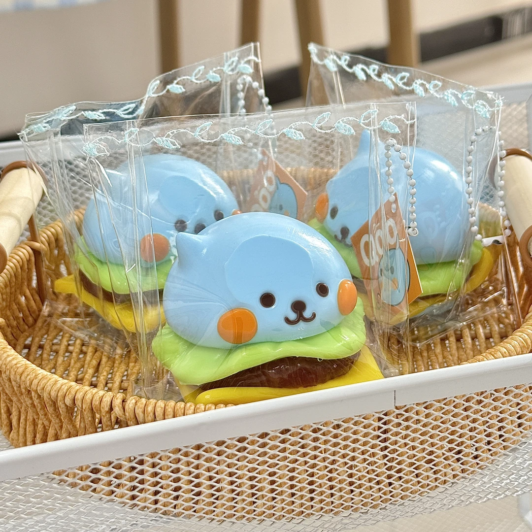 （酷儿汉堡奶油泥）肌无力奶油泥烂泥感水泥爆浆感食品级硅胶捏捏乐