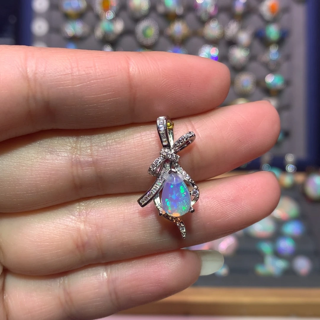 银S925镶嵌欧泊吊坠款式