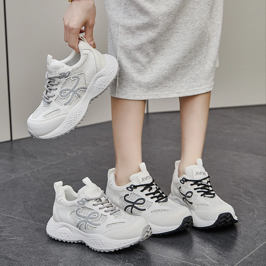 【中国结】2025韩版潮流新品小众设计师款网面运动休闲鞋Z112-1