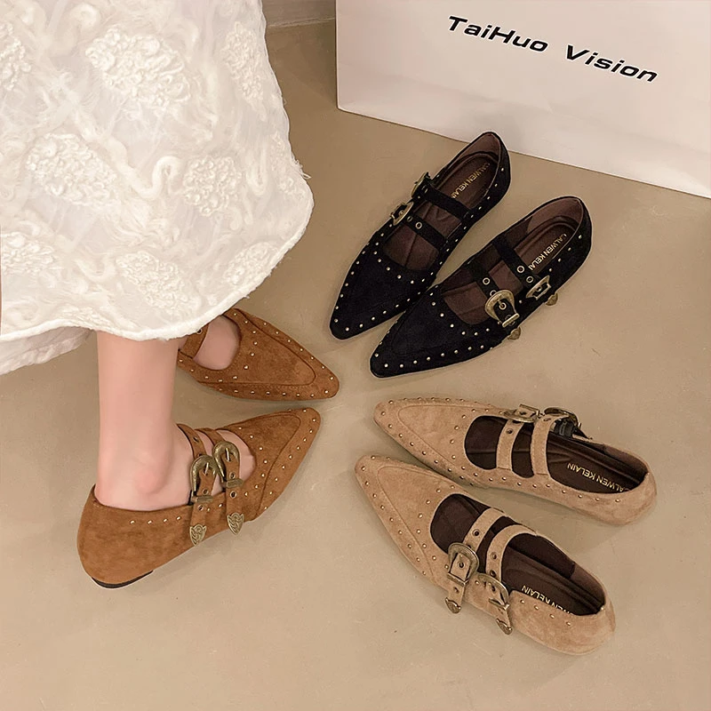 设计感复古尖头浅口内增高单鞋女2025年秋新款法式晚晚风玛丽珍鞋