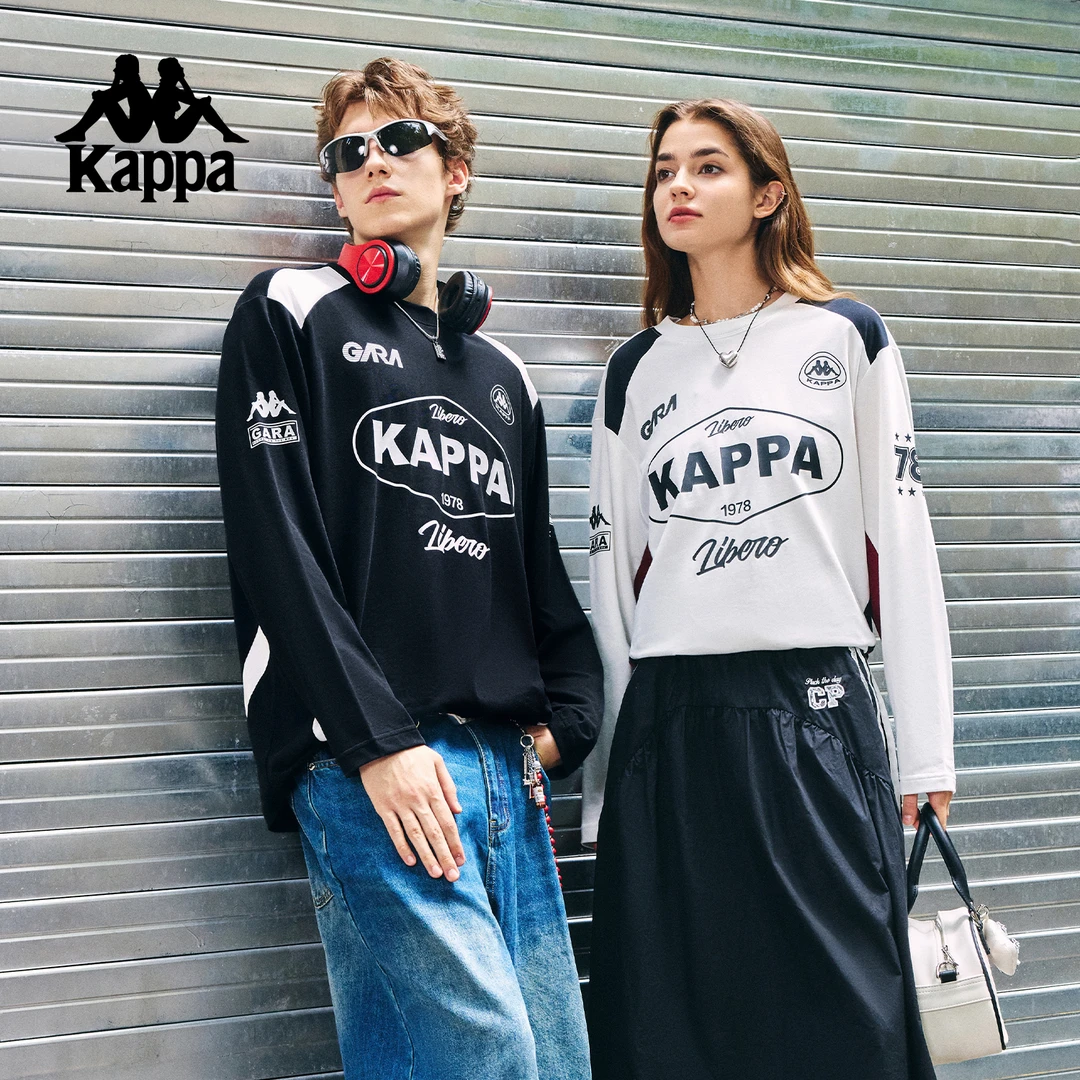 Kappa/卡帕男女卫衣秋款圆领休闲秋季时尚机车服柔软套头潮流T恤