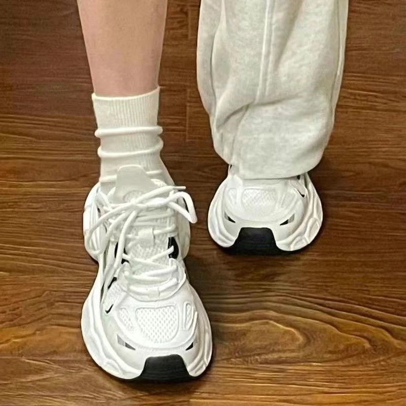 老爹鞋女鞋子2025新款夏季百搭白鞋爆款网面透气休闲运动网鞋单鞋