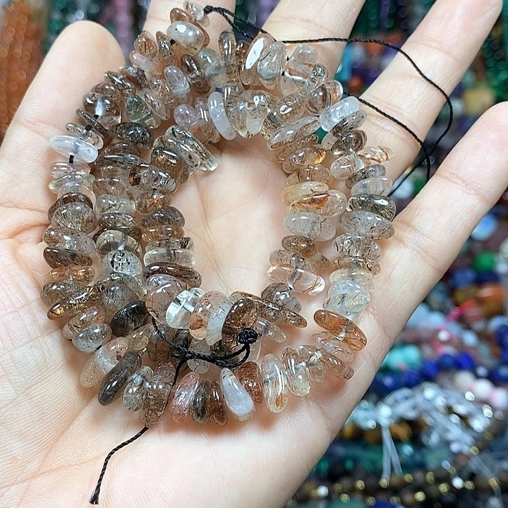 玛瑙/玉髓未镶嵌珠宝半成品天然黑金超七一条