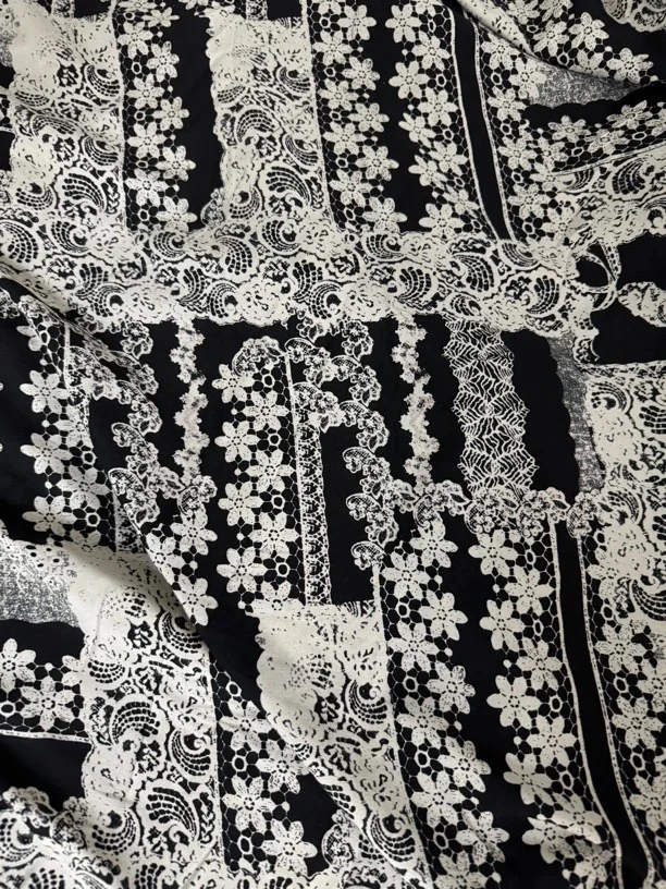 5D木源缎棉绸.蕾丝风格.春夏连衣裙旗袍床单被罩面料柔软透气