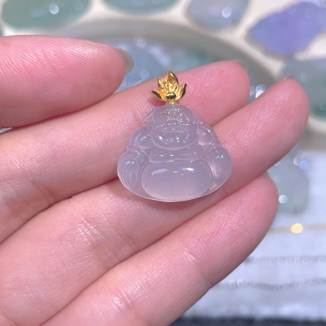 颈饰18K金镶嵌翡翠翡翠