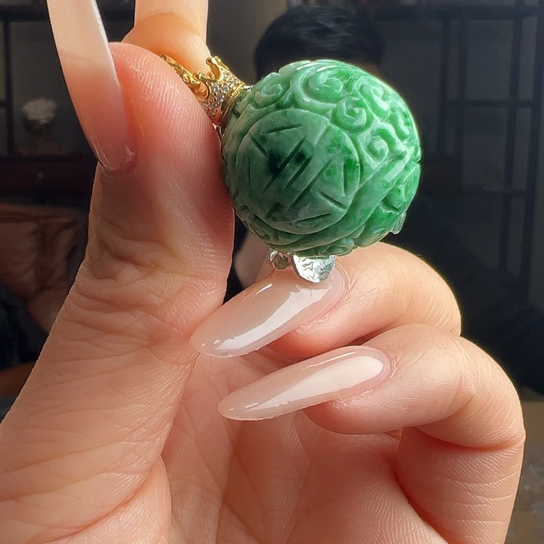 翡翠银S925镶嵌颈饰吊坠40