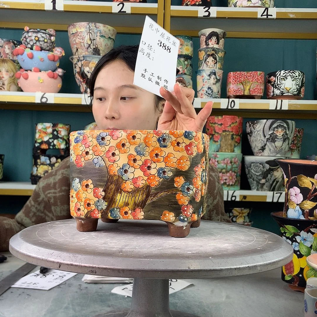 陶景德镇手工花盆