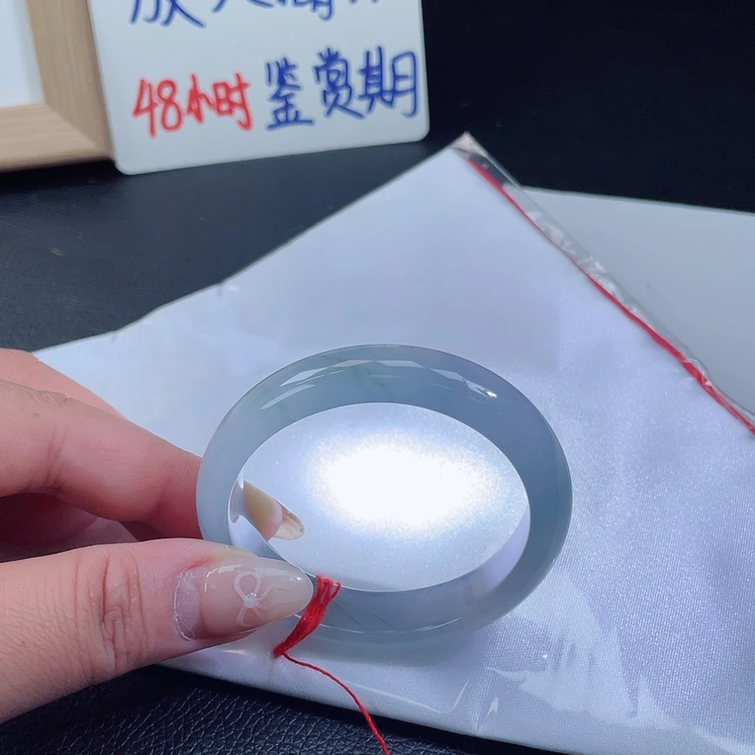 翡翠手镯未镶嵌冰透紫飘花贵妃11491