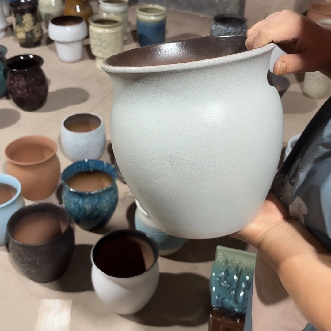 紫砂花盆口21高23