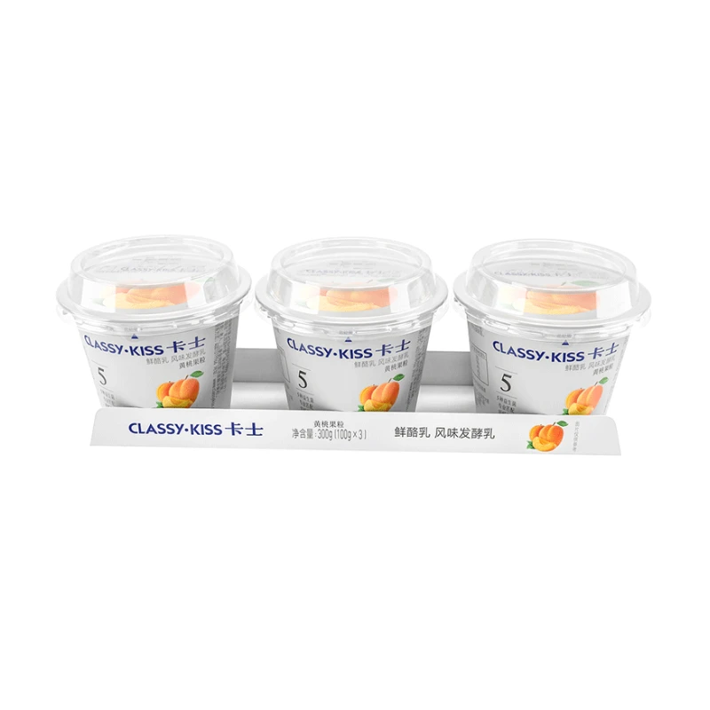 【黄桃果粒】卡士鲜酪乳(黄桃三联杯)100g*3杯/组