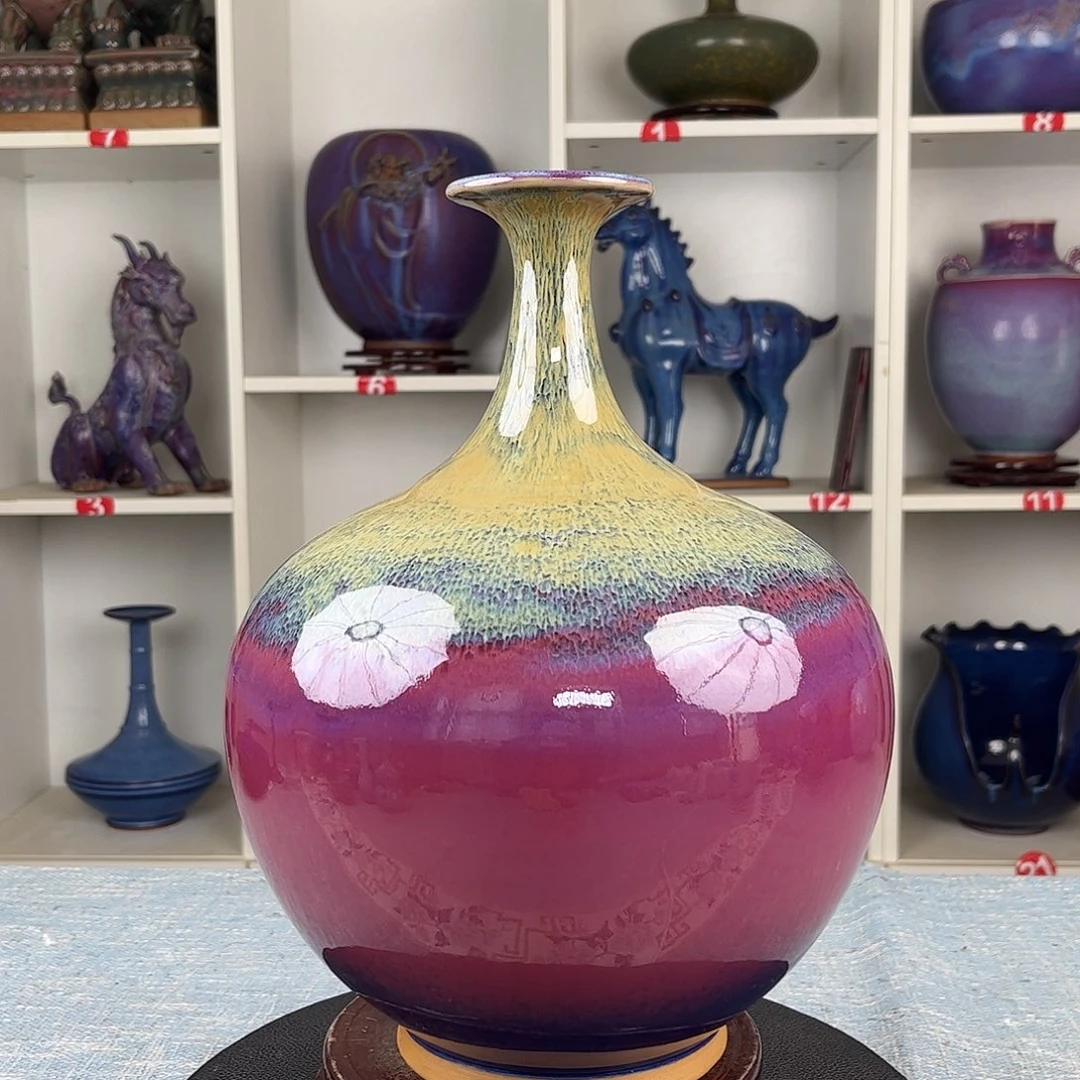 从***爷瓷片天球瓶大师作品