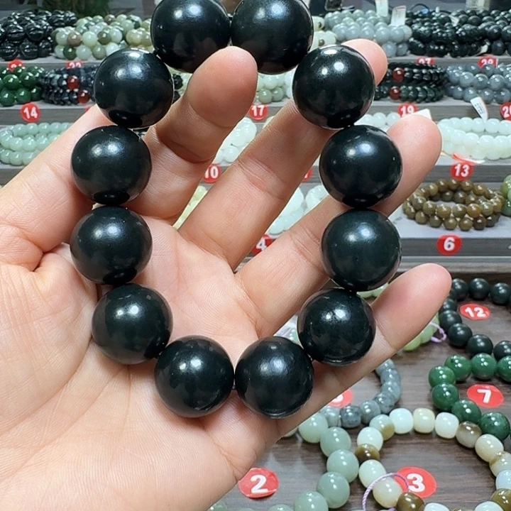 未镶嵌手链和田玉新疆黑青卡20