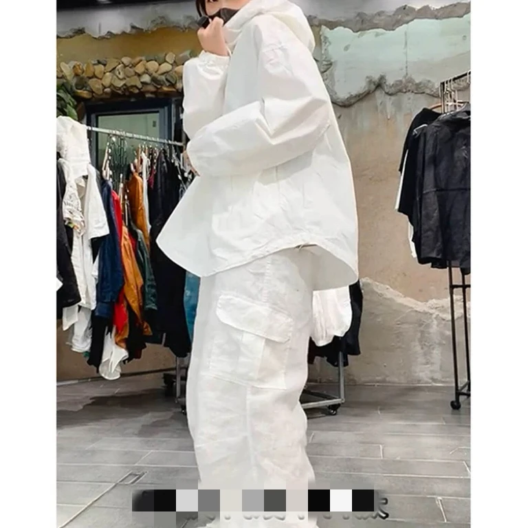 新款休闲百搭宽松中长款连帽纯色套头上衣