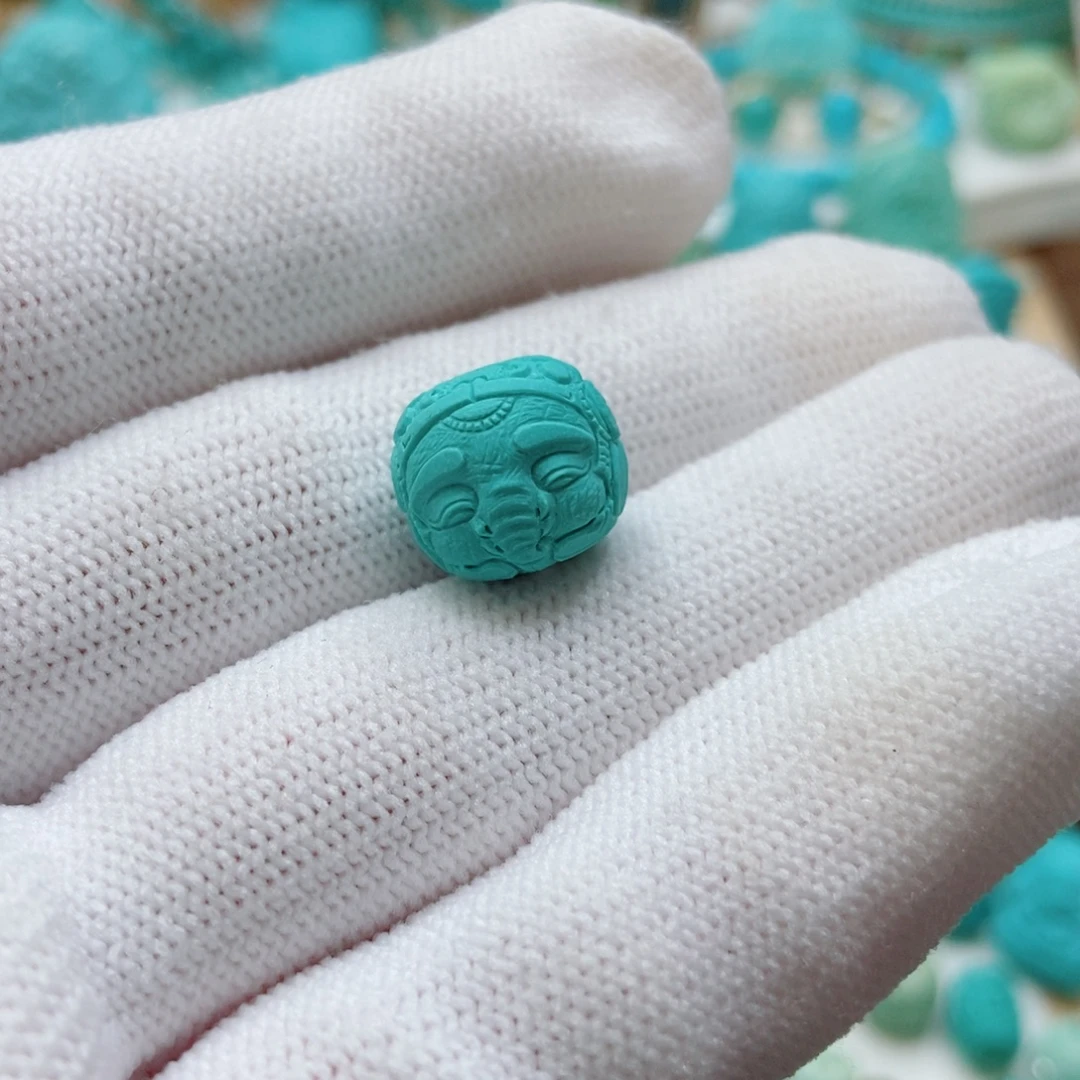 未镶嵌绿松石象珠子