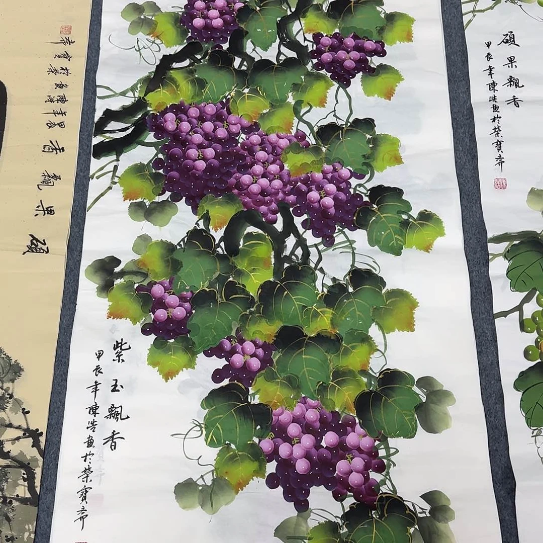 国画尺寸70X138手绘作品