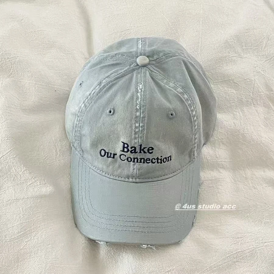 【冯七七】2025新款蓝色字母棒球帽衫