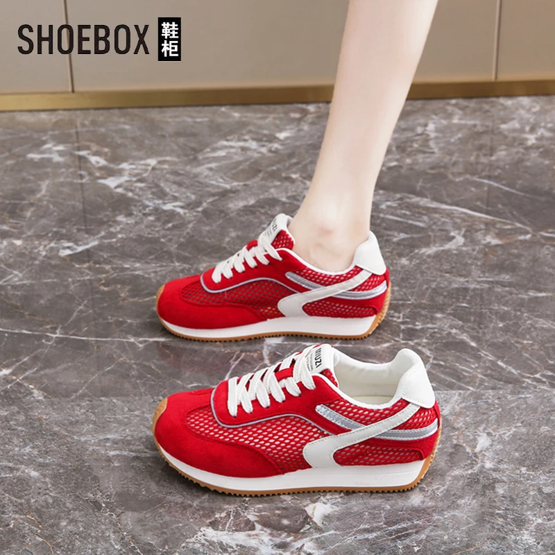 SHOEBOX鞋柜网面透气2025新款爆款夏季网鞋百搭休闲运动鞋德训鞋