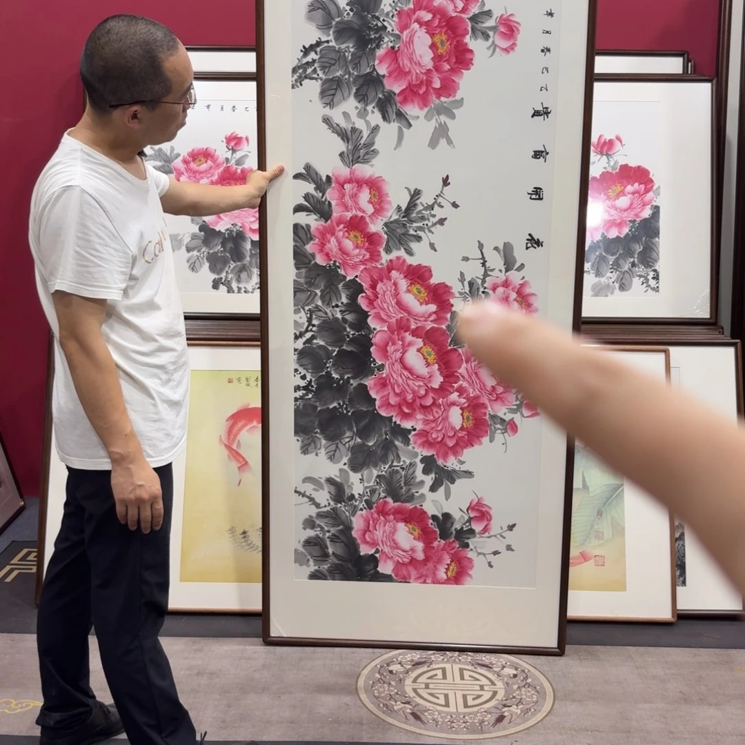 记***属国画带框绘画210/80尺寸