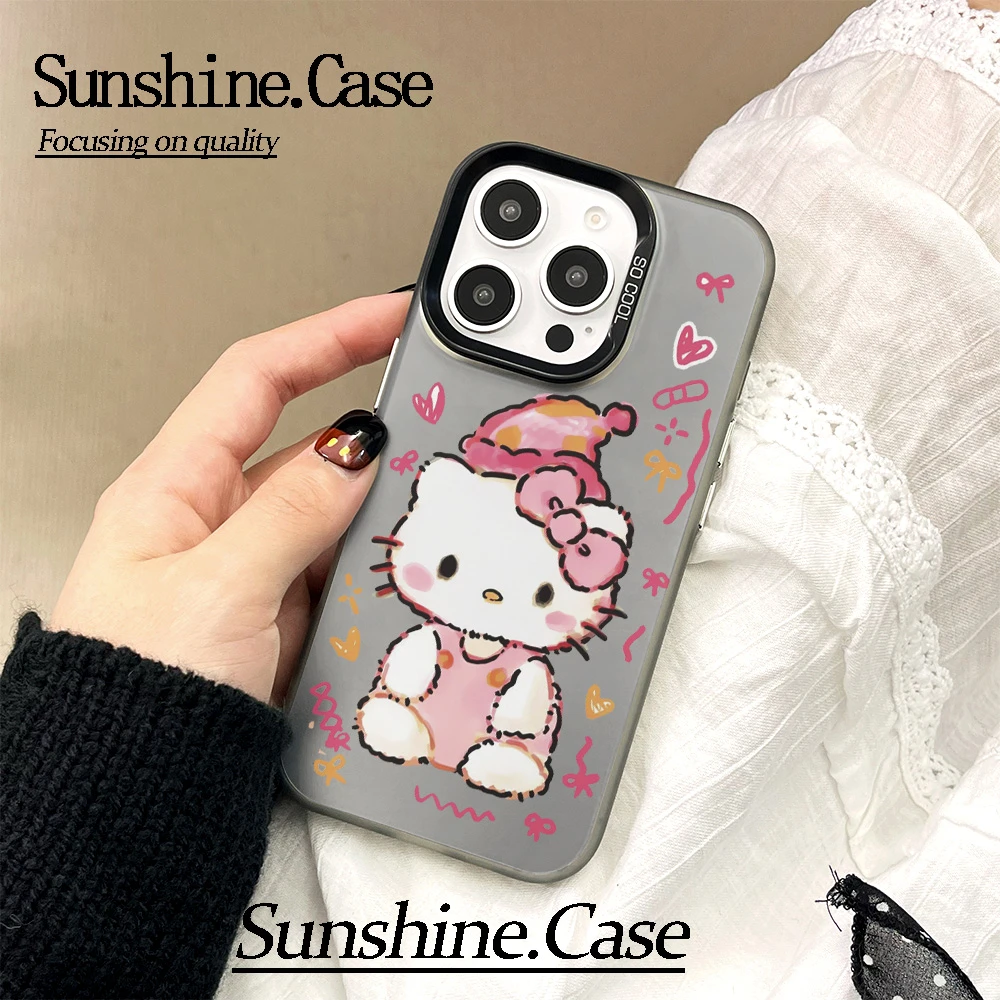 【彩银】毛绒KT适用于苹果16promax华为vivo小米oppo防摔手机壳